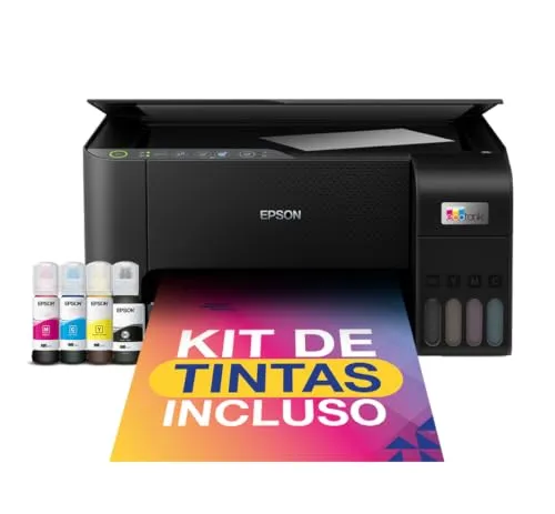 EPSON Multifuncional EcoTank L3250 - Tanque de Tinta Colorida, Wi-Fi Direct, USB, Bivolt,Preto. Preto